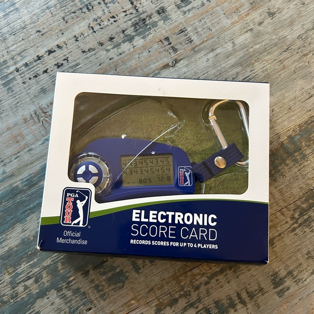 New in Box PGA Tour Electronic Golf Score Keeper Clip on Bag